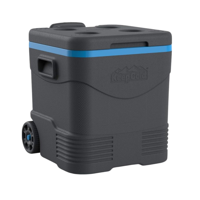 Glacière sur Roulettes Trolley Icebox Gris et Bleu 45L Duramax - Mathon - 1