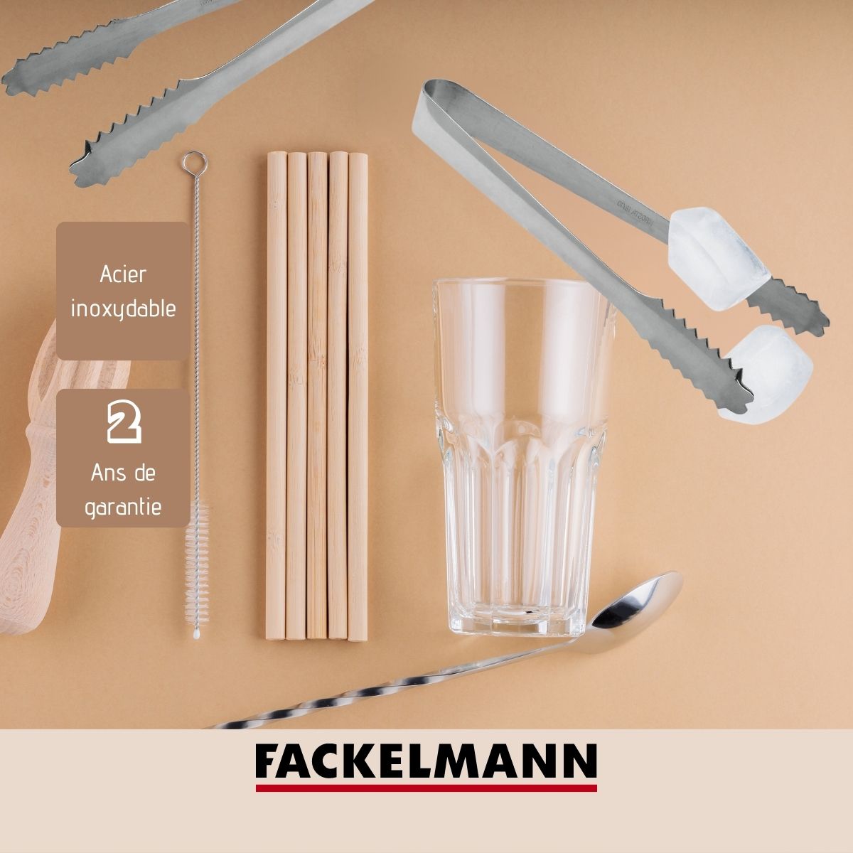 Lot de 2 pinces à glaçons inox  Boissons FM Professional - Mathon - 4