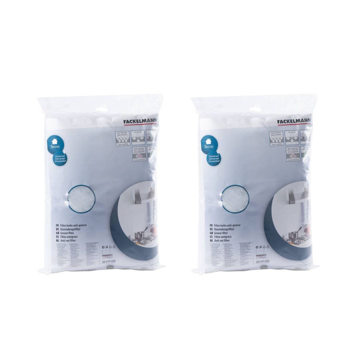 Lot de 2 filtres pour hotte anti-graisse 114 x 47 cm  Accessoires pour hotte et friture Fackelmann - Mathon - 2