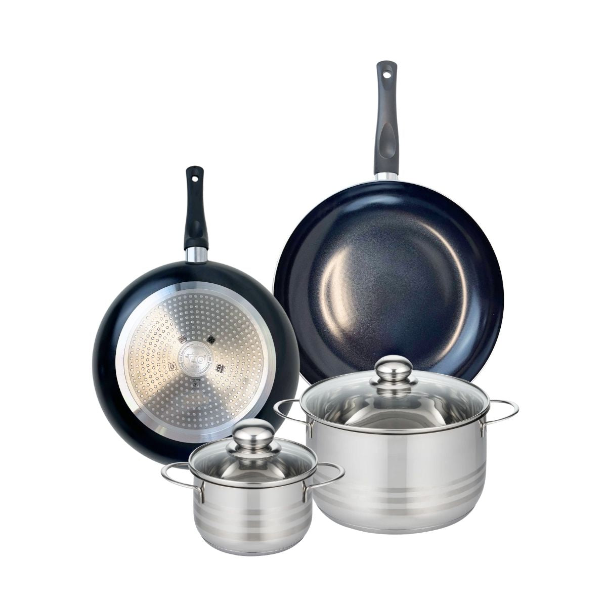 Ensemble de 2 Poêles de cuisson 28 et 32 cm et 2 faitouts 16 et 24 cm  Prima Brillant Elo - Mathon - 1