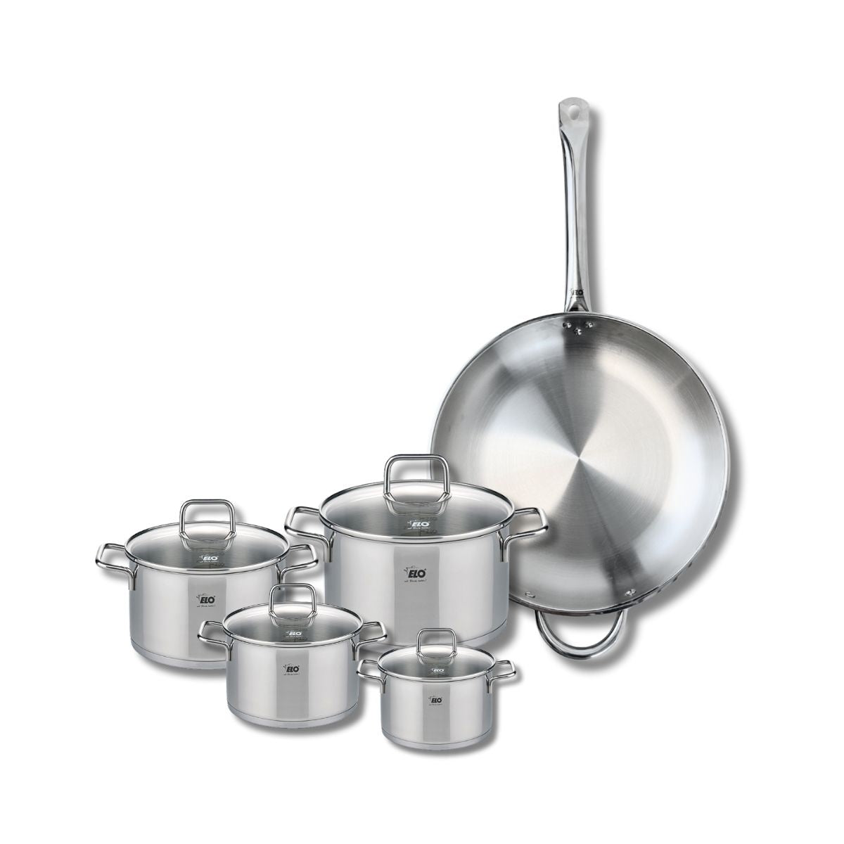 Set de 1 Poêle de cuisson 32 cm et 4 faitouts 12, 14, 16 et 20 cm  Profi Citrin Elo - Mathon - 1