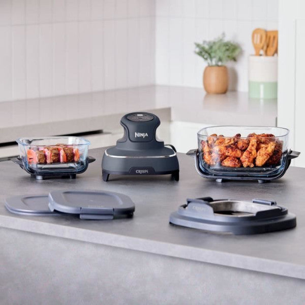 Friteuse Sans Huile Ninja Crispi Airfryer En Verre Fn101eugy Bleu Gris Ninja - Mathon - 3