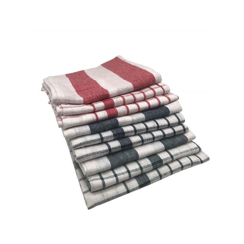 Lot de 9 torchons coton de cuisine à rayure et carreaux Cenocco CC9068 Cenocco - Mathon - 2
