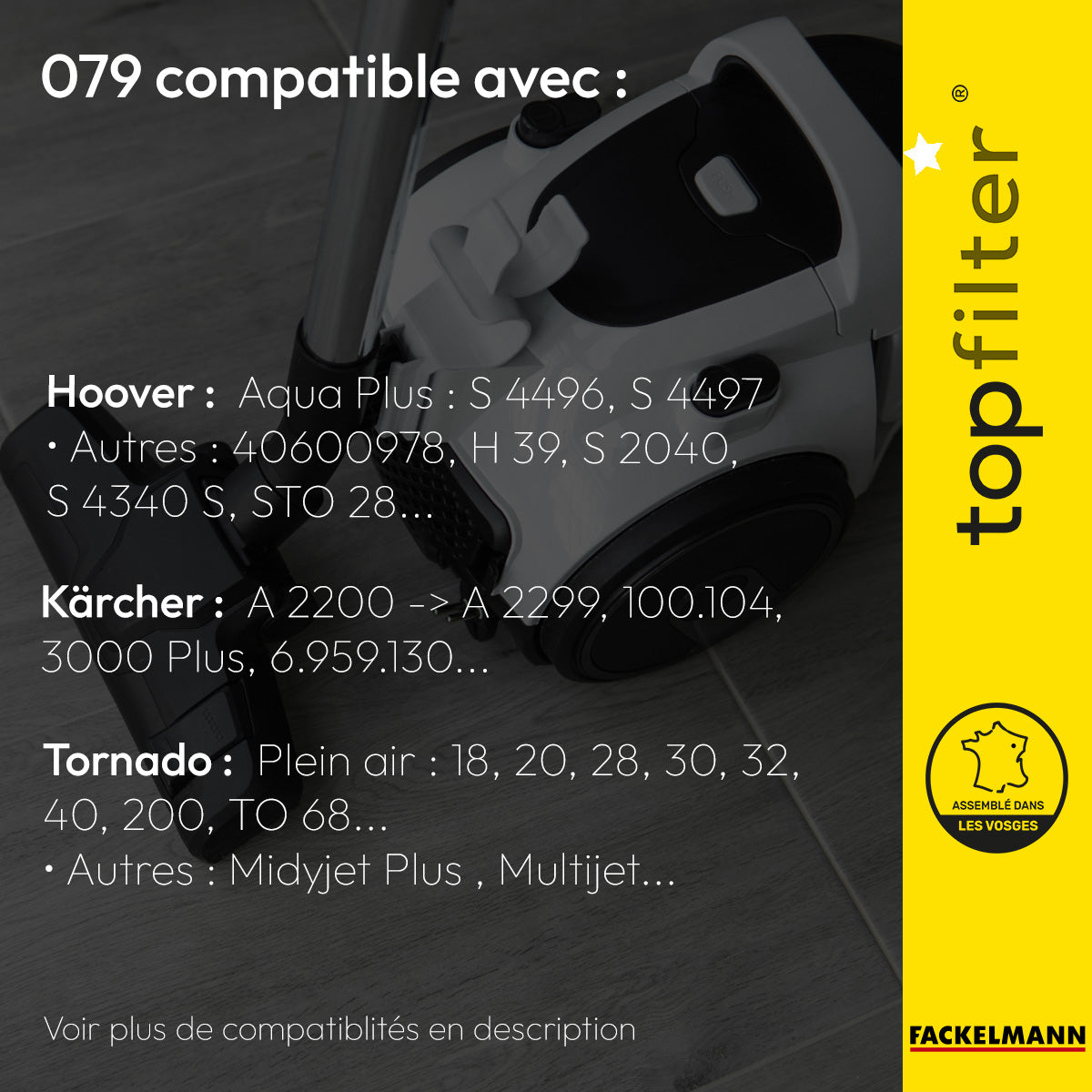 Lot de 2 sacs aspirateur Tornado et Kärcher TopFilter Premium TopFilter - Mathon - 2