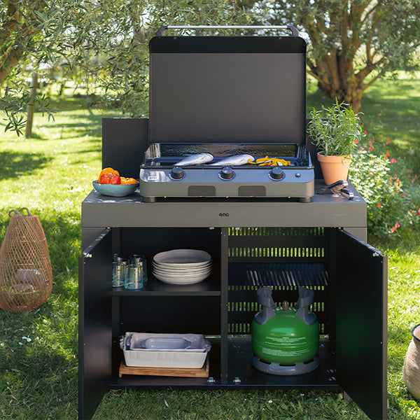 Desserte de jardin Félix double porte gris cargo ENO - Mathon - 3