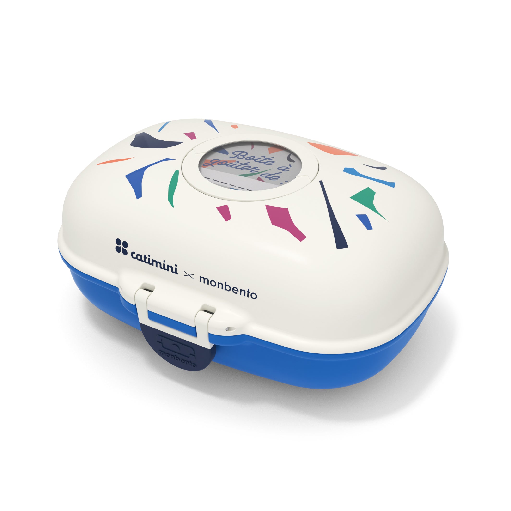 Boîte à goûter enfant Gram 600ml Catimini Bleu Terrazzo Monbento - Mathon - 1