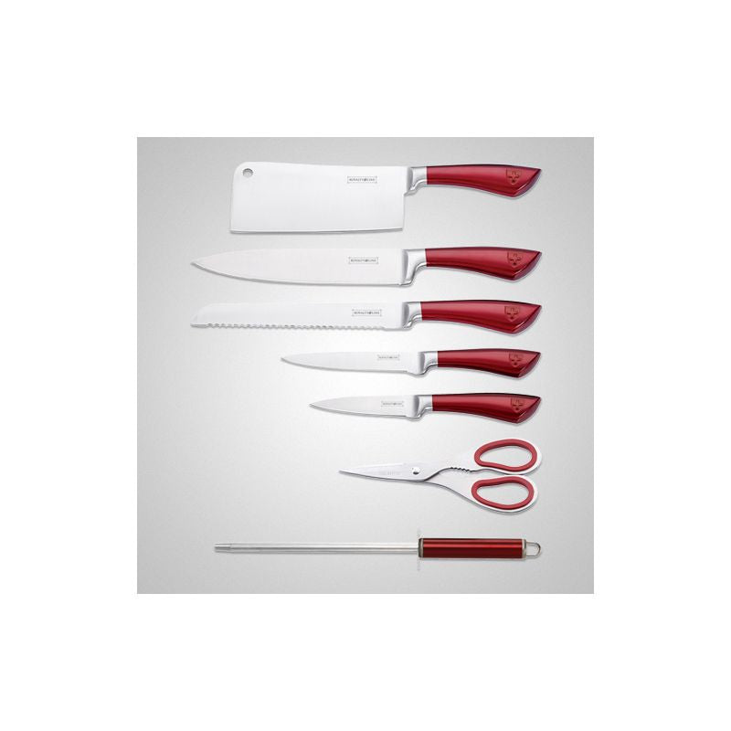 Set De Couteaux Avec Support 8 Pieces Royaltyline RLKSS804-RED Royalty Line - Mathon - 2