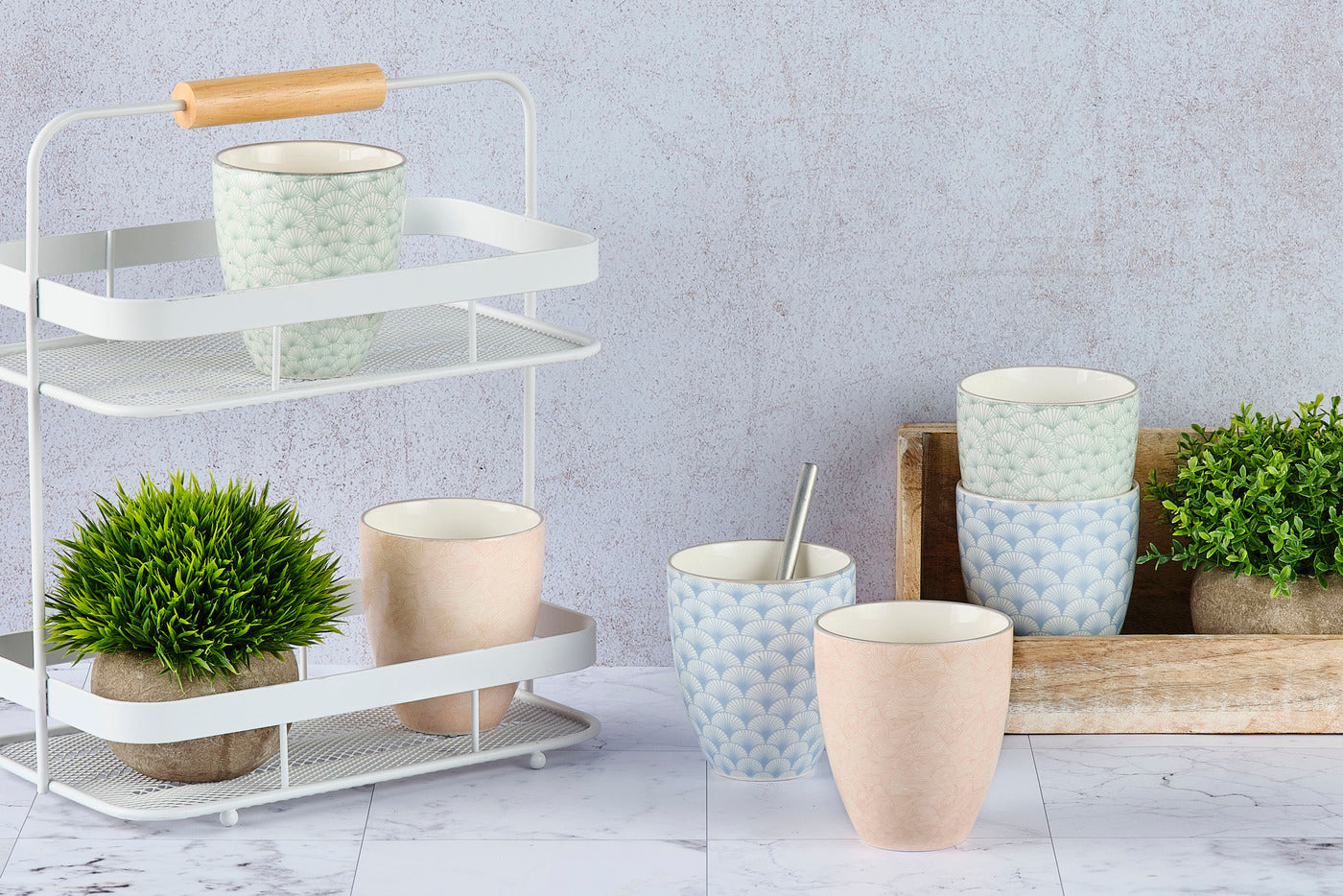 Lot de 6 mugs en porcelaine multicolore 30cl Björn - Mathon - 2