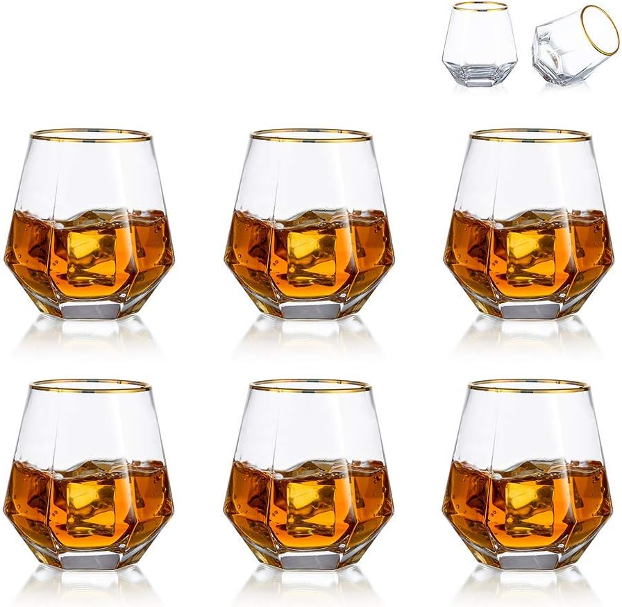 6 Verres à Whisky Géométriques Inclinés – Style Diamant Vendos85 - Mathon