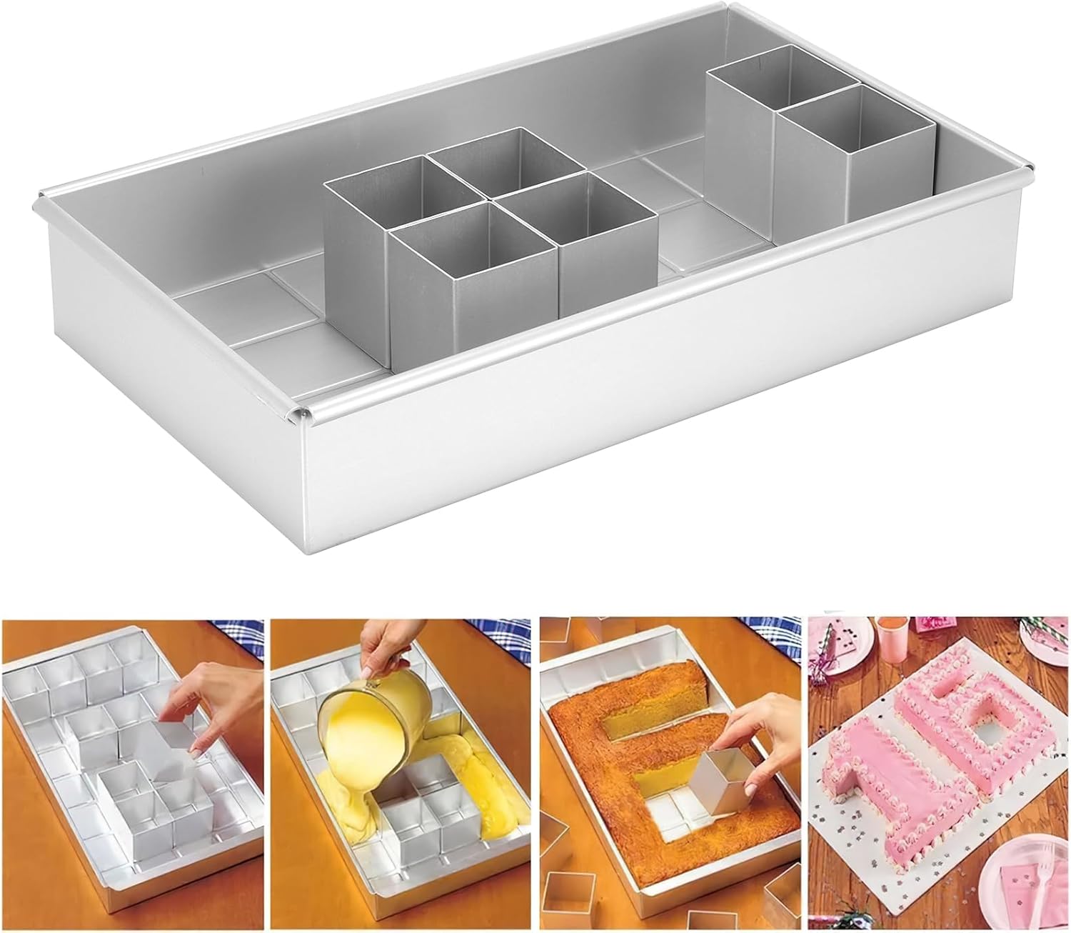 Moule à gâteau en forme de chiffres, réglable, avec 12 cadres carrés Vendos85 - Mathon