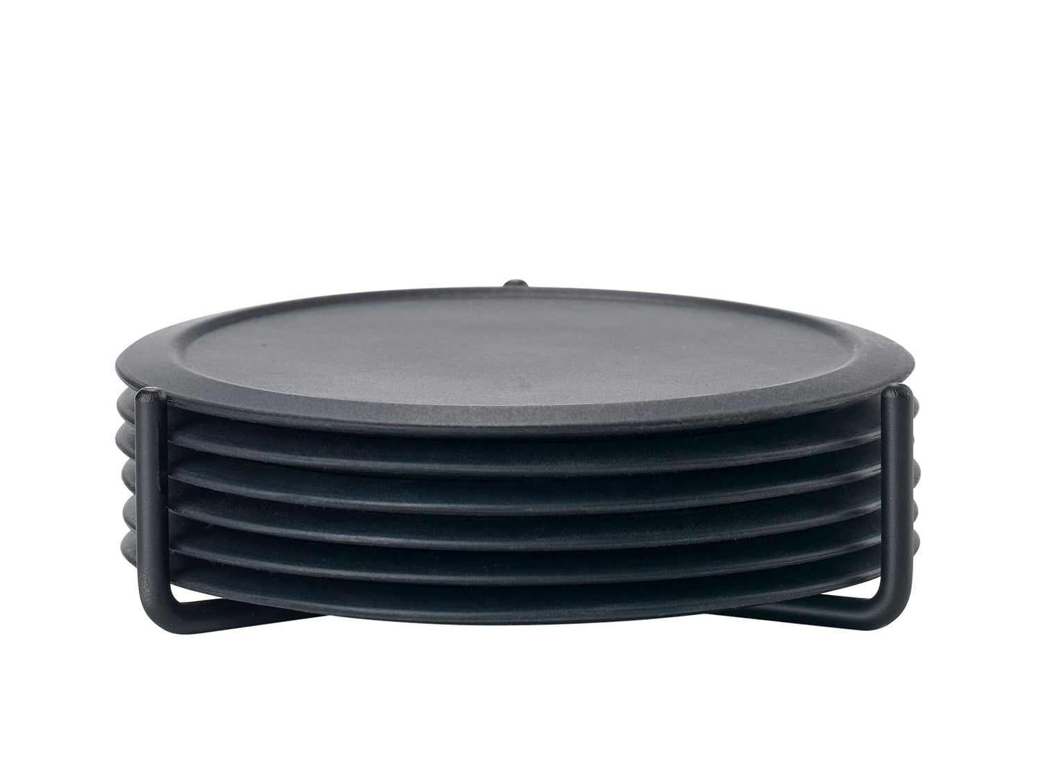 Ensemble de 6 dessous de verre SINGLES et support en silicone et métal Noir Zone Denmark - Mathon - 2