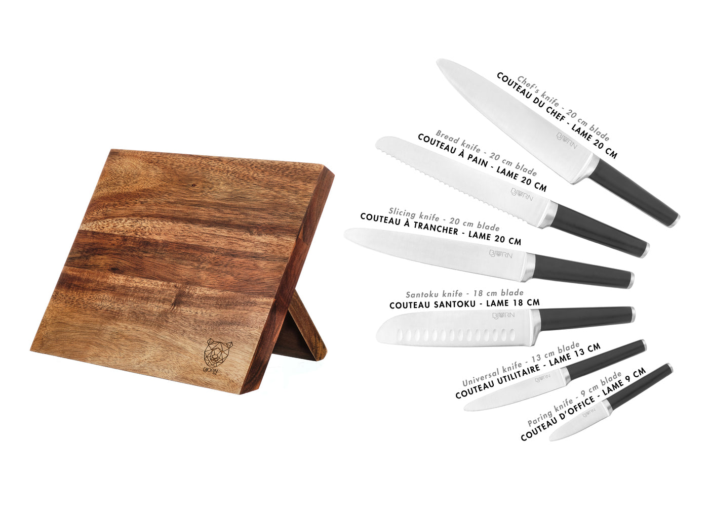 Bloc couteaux de cuisine JONA VANTAA - 7 pièces Björn - Mathon - 3