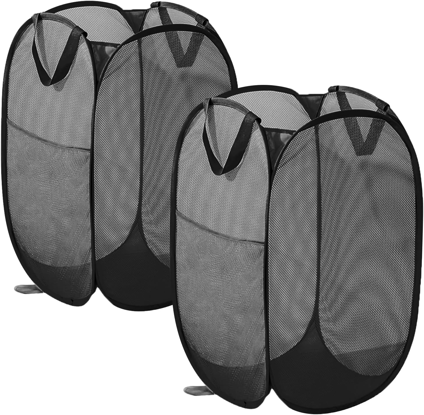 Lot de 2 paniers à linge pliables 75L Noir Vendos85 - Mathon