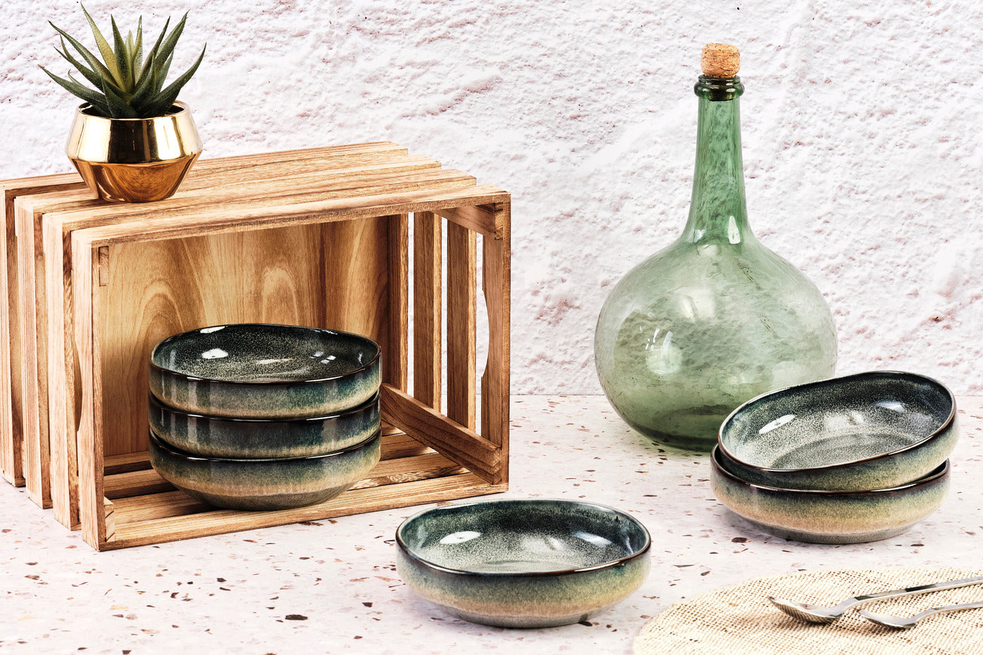 Lot de 6 bols moyens en grès gris D17 Björn - Mathon - 2