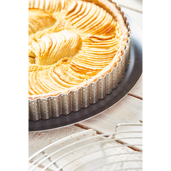 Cercle à tarte perforé cannelé acier inoxydable 28 cm De Buyer - Mathon - 5