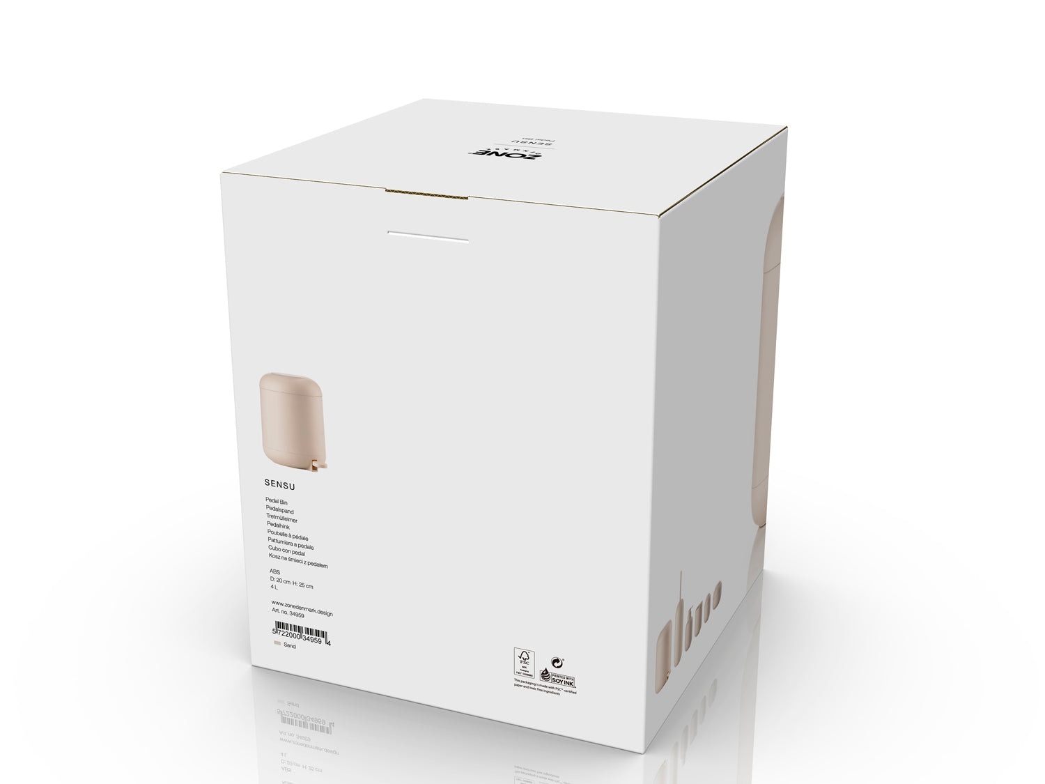 Poubelle à pédale Sensu en ABS Sable Zone Denmark - Mathon - 3
