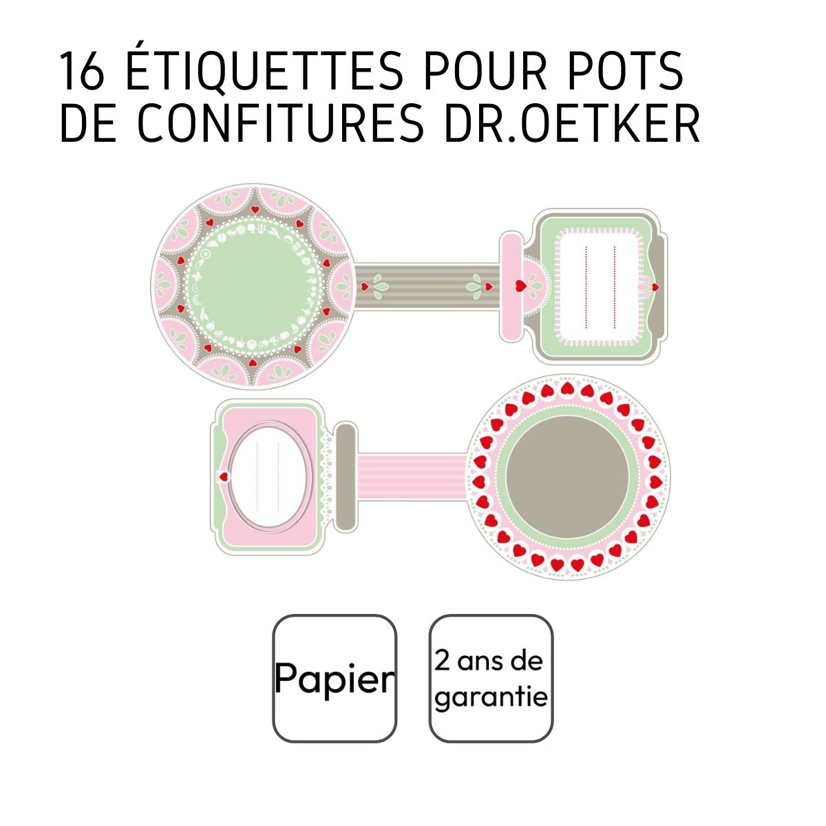 Lot de 16 étiquettes pot de confiture Dr Oetker Confiture Dr. Oetker - Mathon - 4