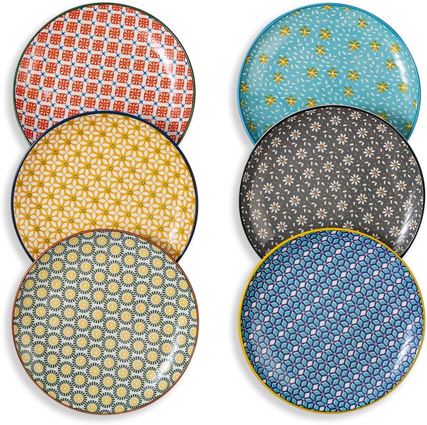 Lot 6 Assiettes Plates en Céramique Colorée 20,3 cm Vendos85 - Mathon