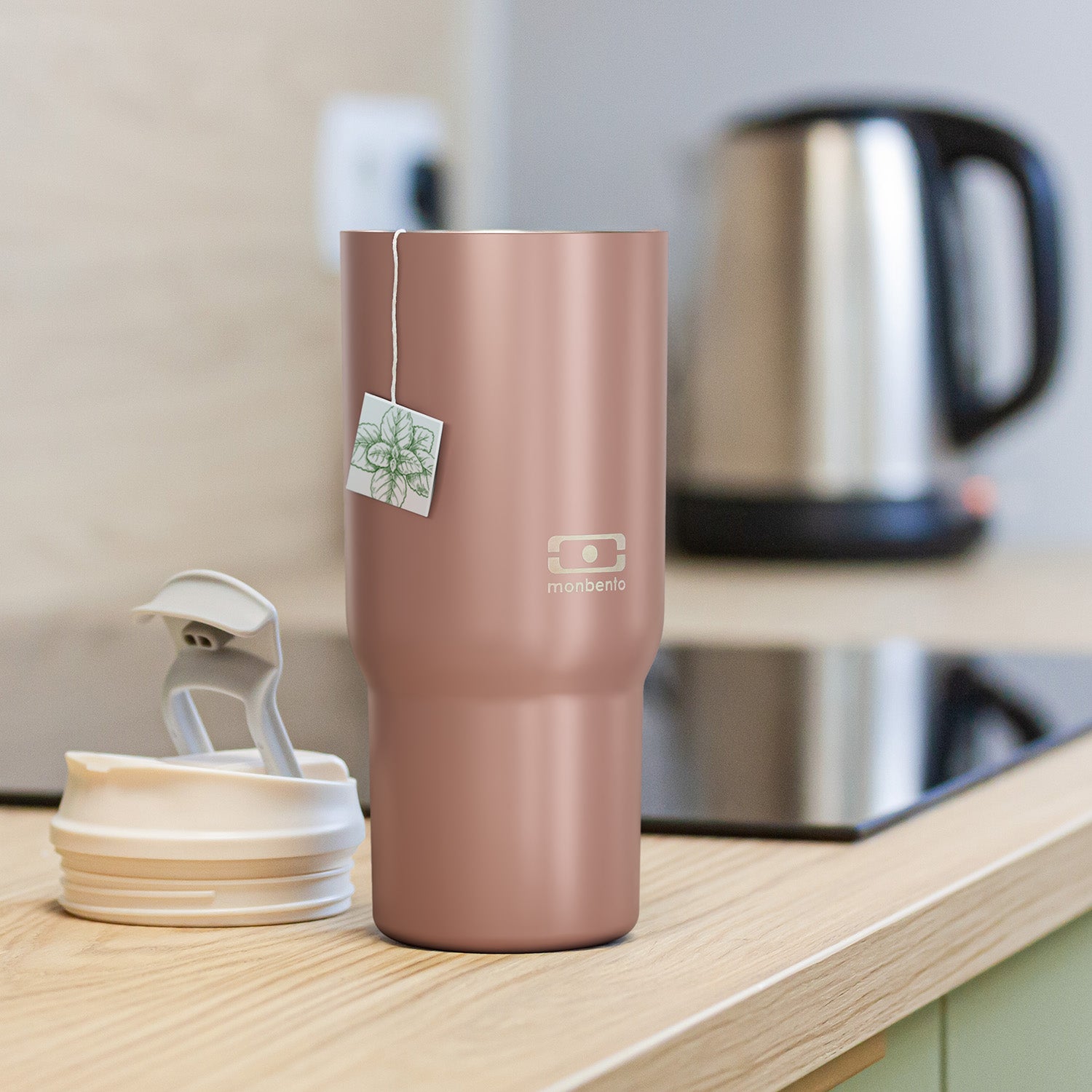 Mug isotherme avec paille Travel Mug L 600ml rose Moka Monbento - Mathon - 6