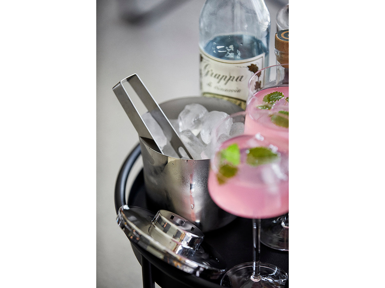 Seau à glace avec pince ROCKS en acier inoxydable Acier poli Zone Denmark - Mathon - 6