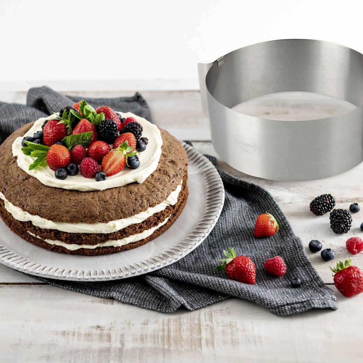 Cercle à pâtisserie en acier inoxydable extensible de 16 à 30 cm Dr. Oetker Varino Dr. Oetker - Mathon - 2