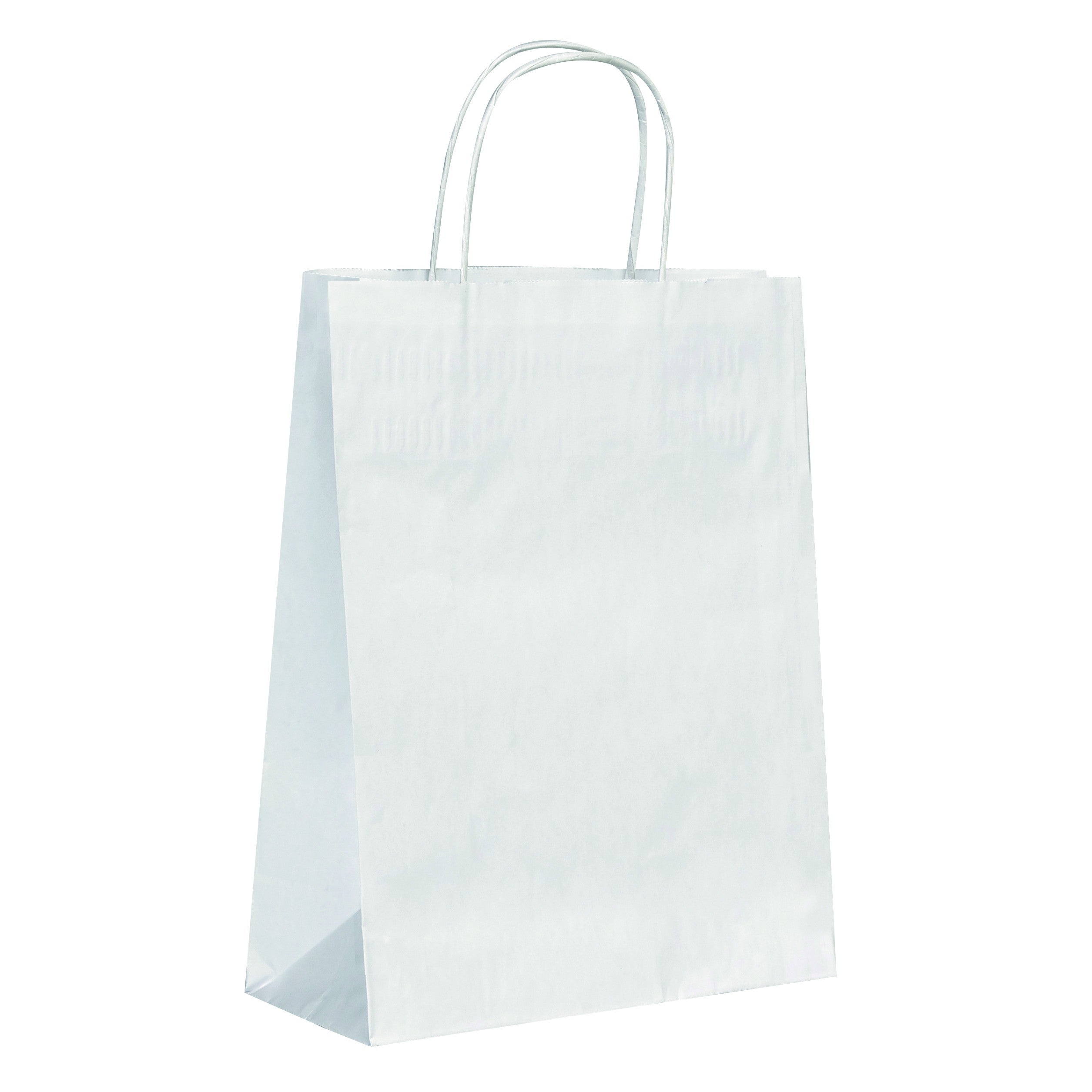 250Pcs - Sac cabas papier blanc poignées ficelles  220x100x290mm FirstPack - Mathon