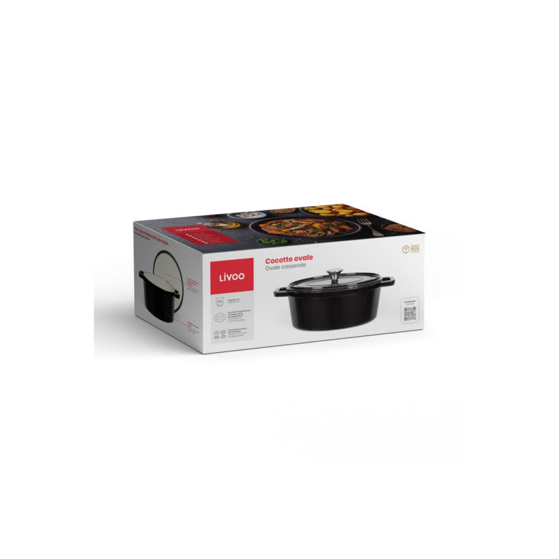 Cocotte Livoo Cocotte Ovale En Fonte Noir Livoo - Mathon - 5