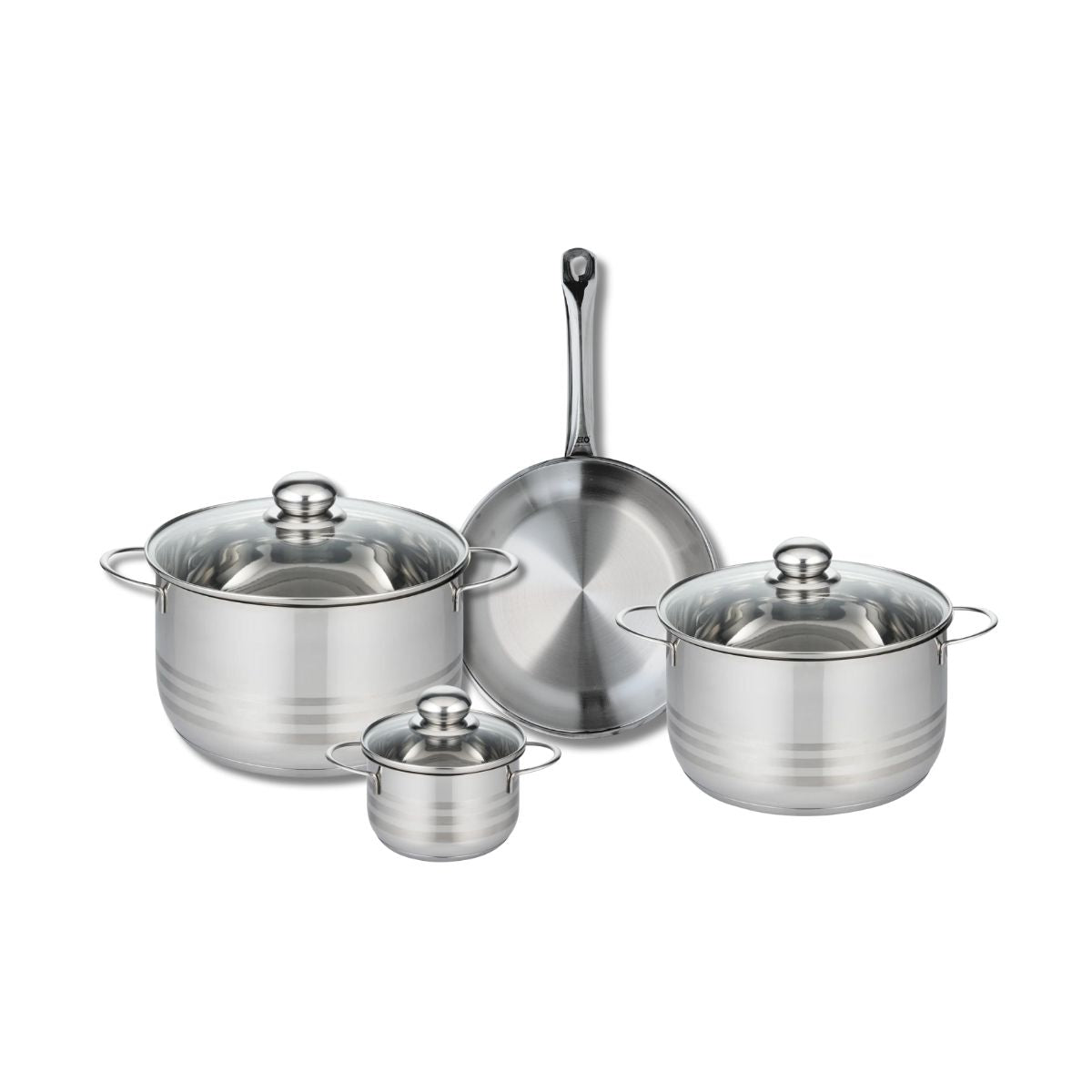 Ensemble de 1 Poêle de cuisson 24 cm et 3 faitouts 12, 20 et 24 cm  Profi Brillant Elo - Mathon - 1