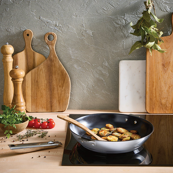 Poêle inox revêtement antiadhérent céramique Clips