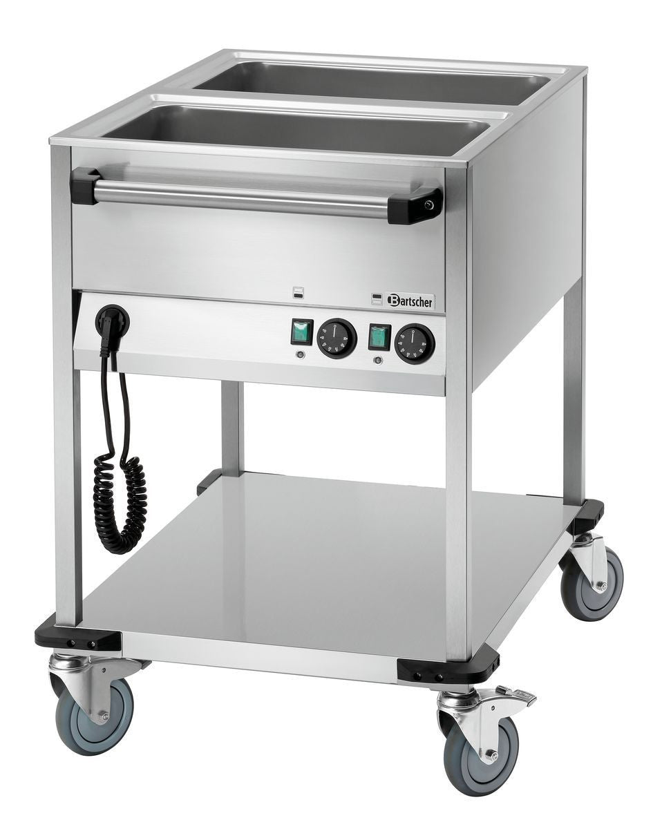 Chariot Bain Marie - 2 Bacs GN 1/1 avec Robinet - Bartscher - Mathon - 4