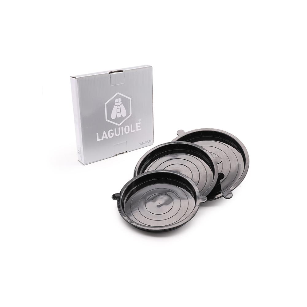 3 couvercles hermétiques noir 16/18/20cm Laguiole Cuisson - Mathon - 1