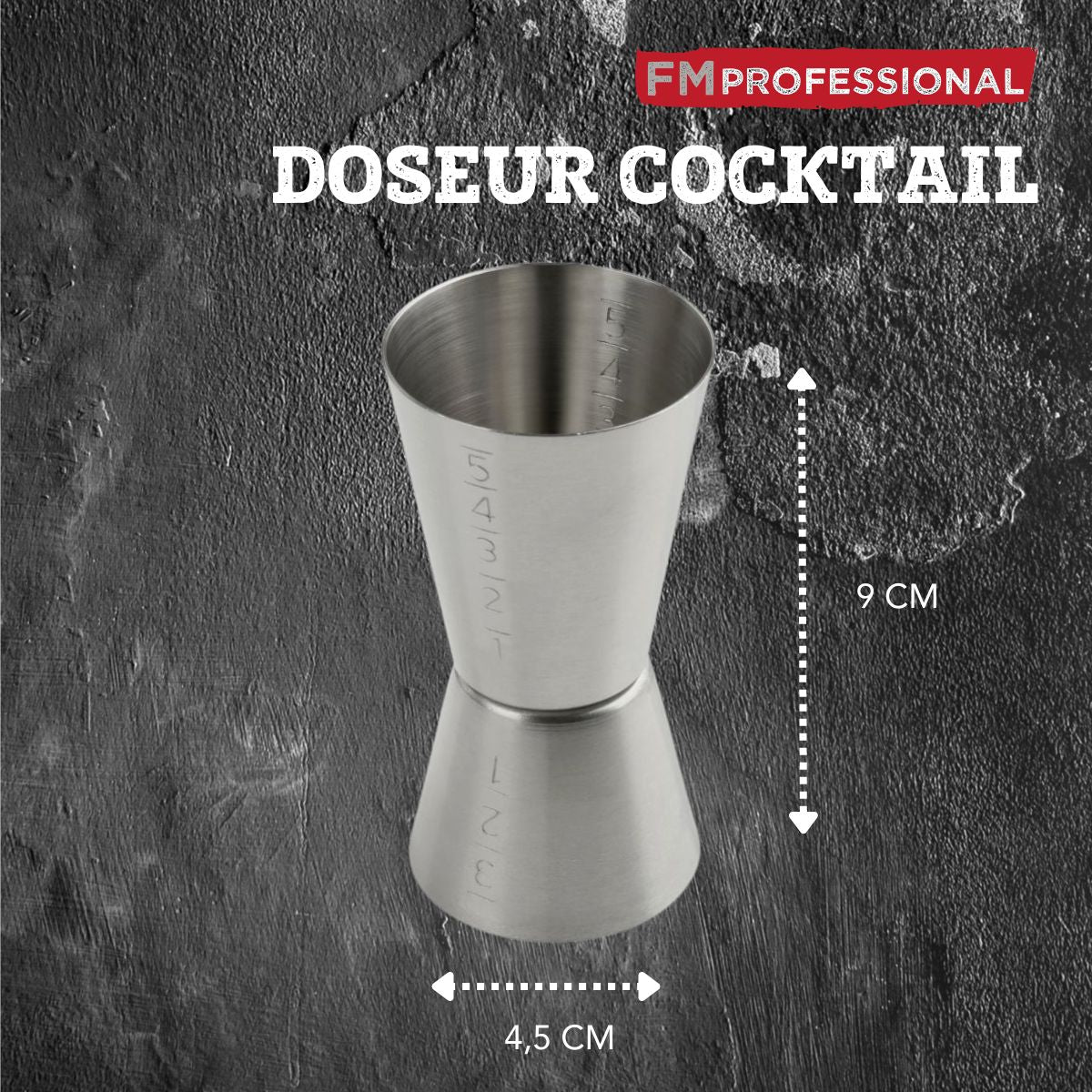 Doseur alcool pour cocktail 5 cl et 3 cl en inox  Boissons FM Professional - Mathon - 3