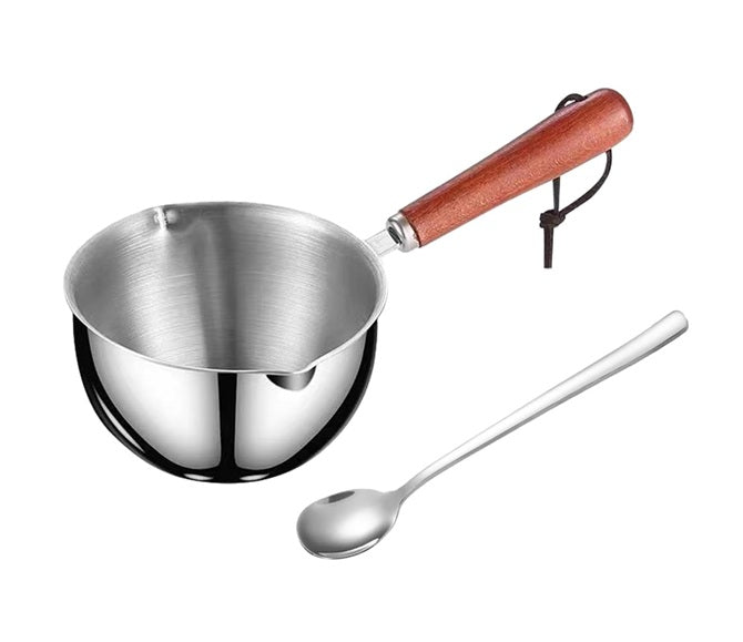 Casserole à manche en acier inoxydable avec manche en bois Vendos85 - Mathon