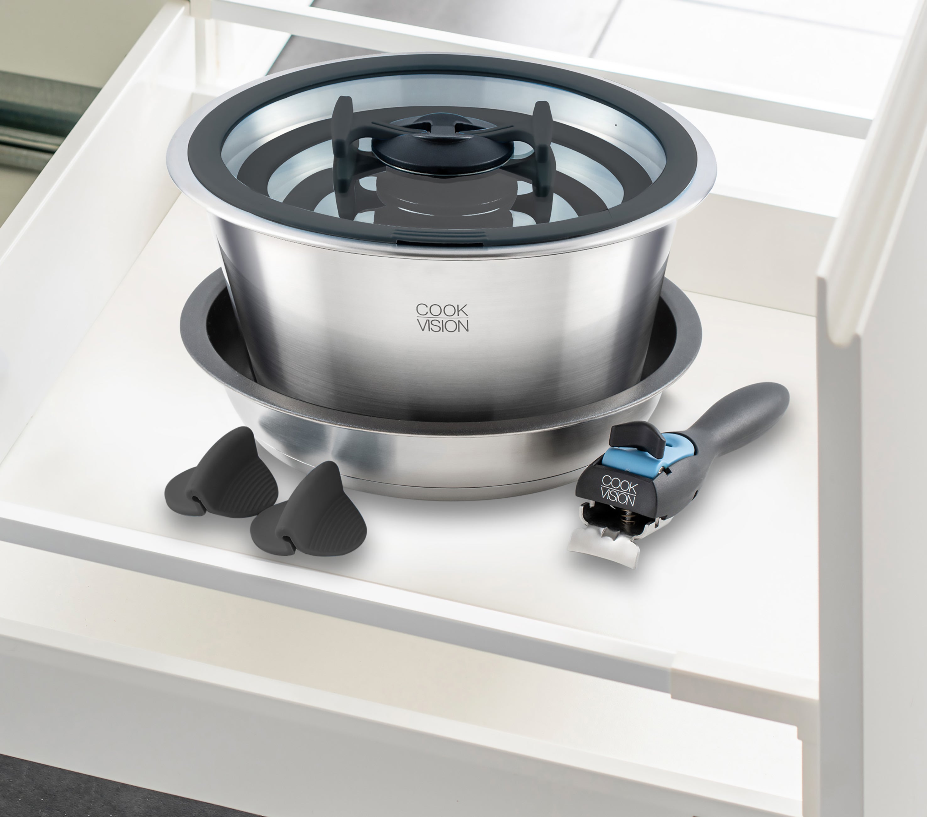 Set de 11 pièces avec couvercle noir Cookvision - Mathon - 2