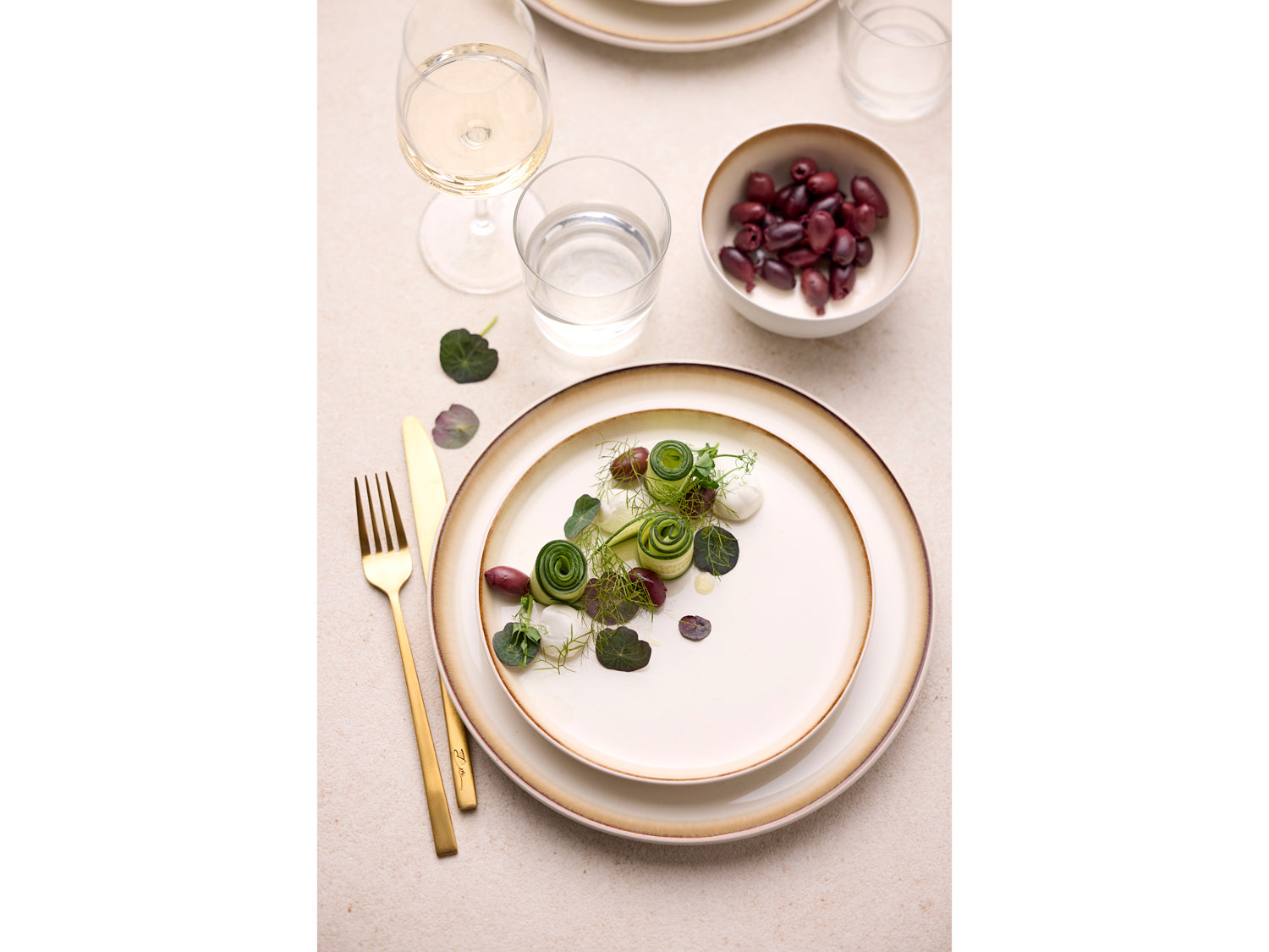 Assiette Gastro en Grès Blanc/Crème Bitz - Mathon - 10