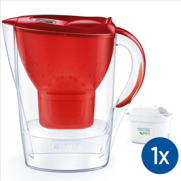 Carafe Filtrante Brita - Marella Rouge - Capacité 2,4l Dont 1,4l D