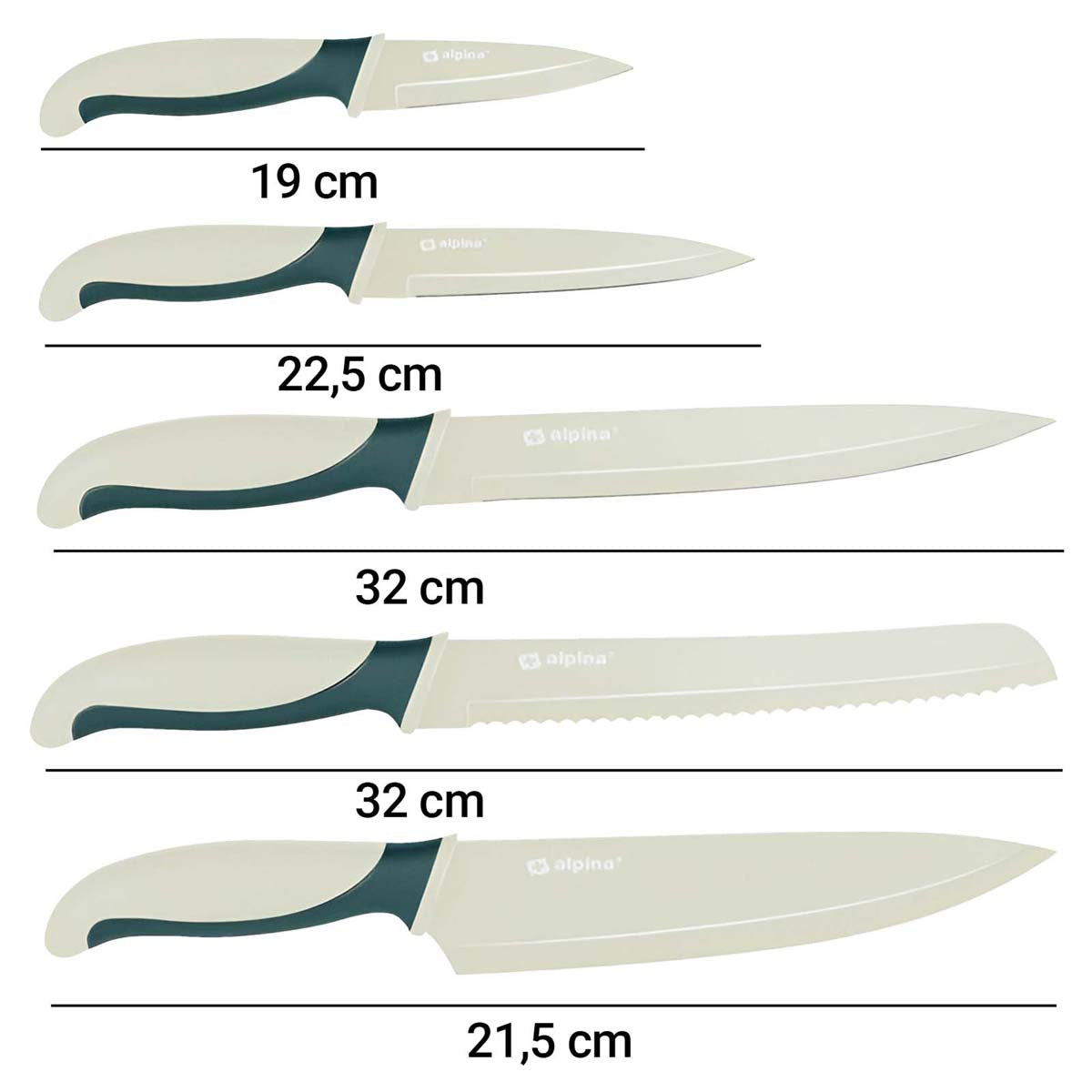 Set de 5 Couteaux de Cuisine Alpina - Mathon - 2