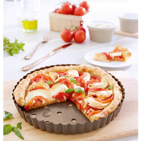 Tourtière perforée acier revêtu antiadhérent 30 cm Mathon - Mathon - 1