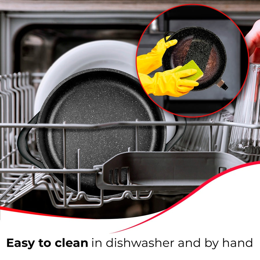 Batterie de Cuisine Induction 12 Pièces Aluminium Fonte 4 Casseroles 2 Poêles  Noir MGK1219 - Mathon - 8