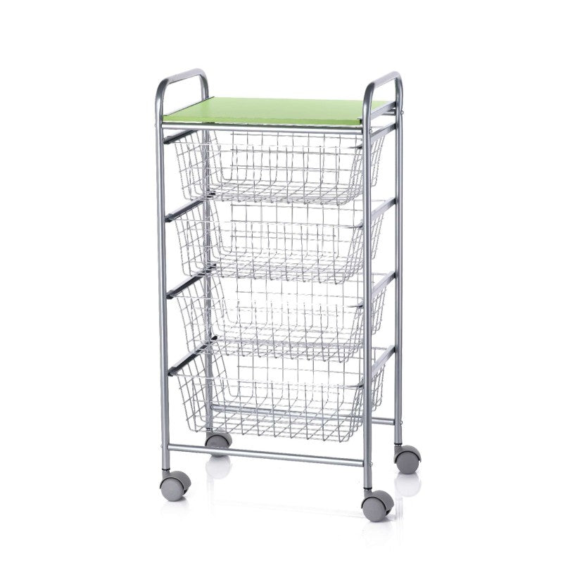 Resserre à légumes, 4 paniers de grande capacité, gris aluminium - vert pistache, green Don Hierro - Mathon - 1