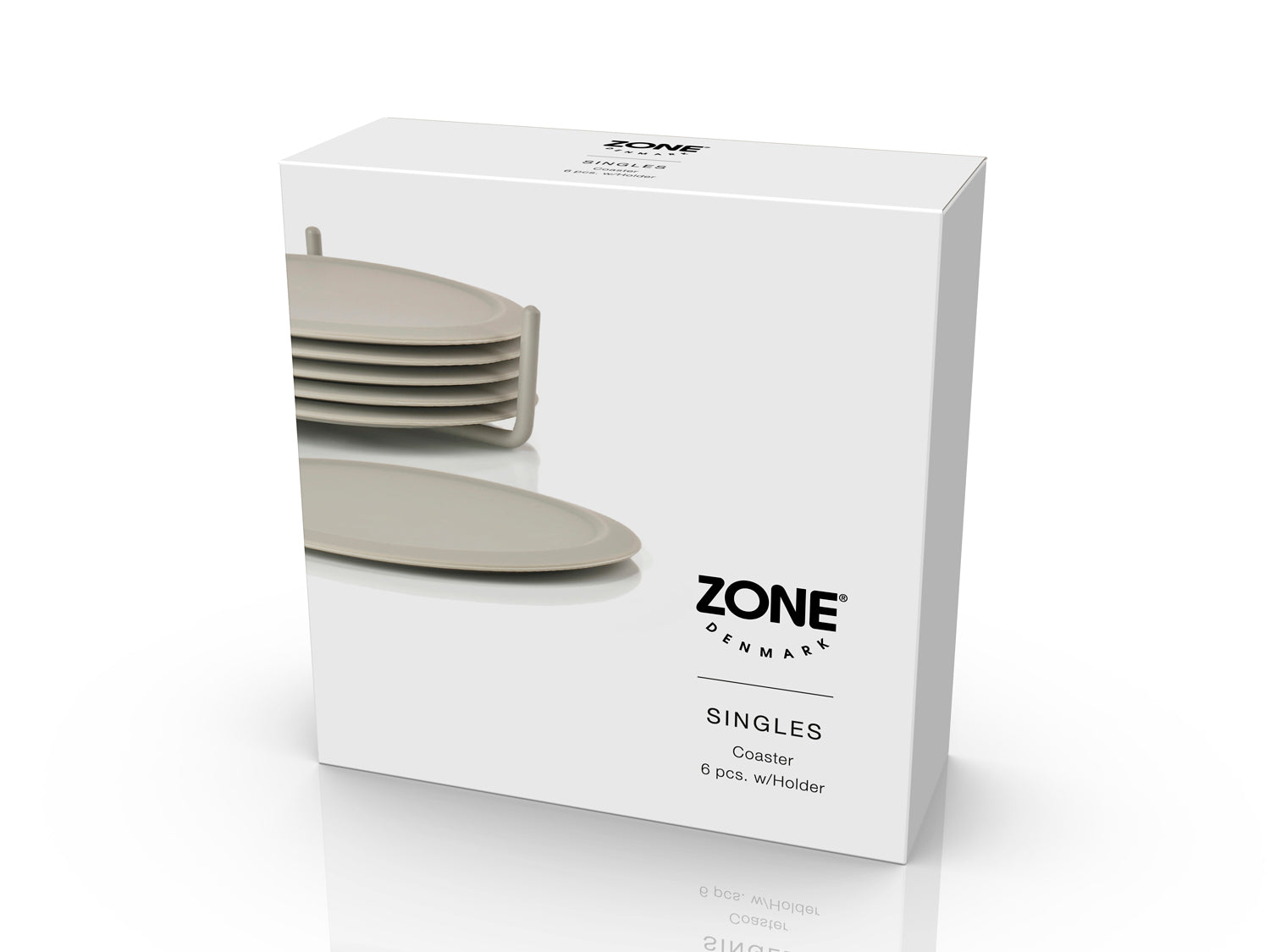 Ensemble de 6 dessous de verre SINGLES et support en silicone et métal Marron Zone Denmark - Mathon - 3