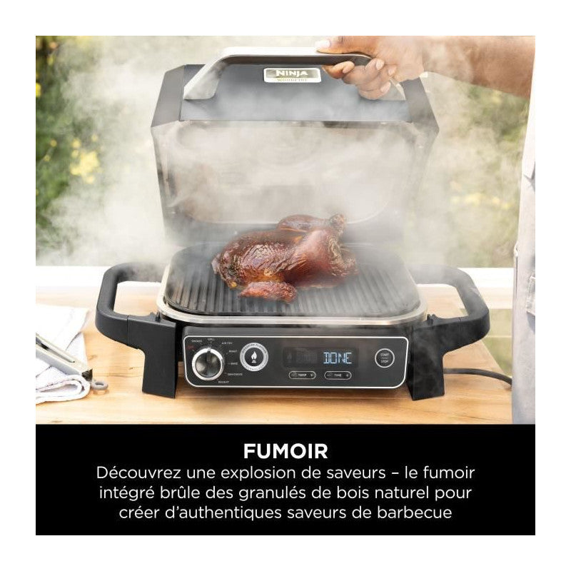 Barbecue électrique - Ninja - Woodfire - Og701eu - Grill, Fumoir & Air Fryer - Antiadhésif - Gris Et Noir Ninja - Mathon - 5