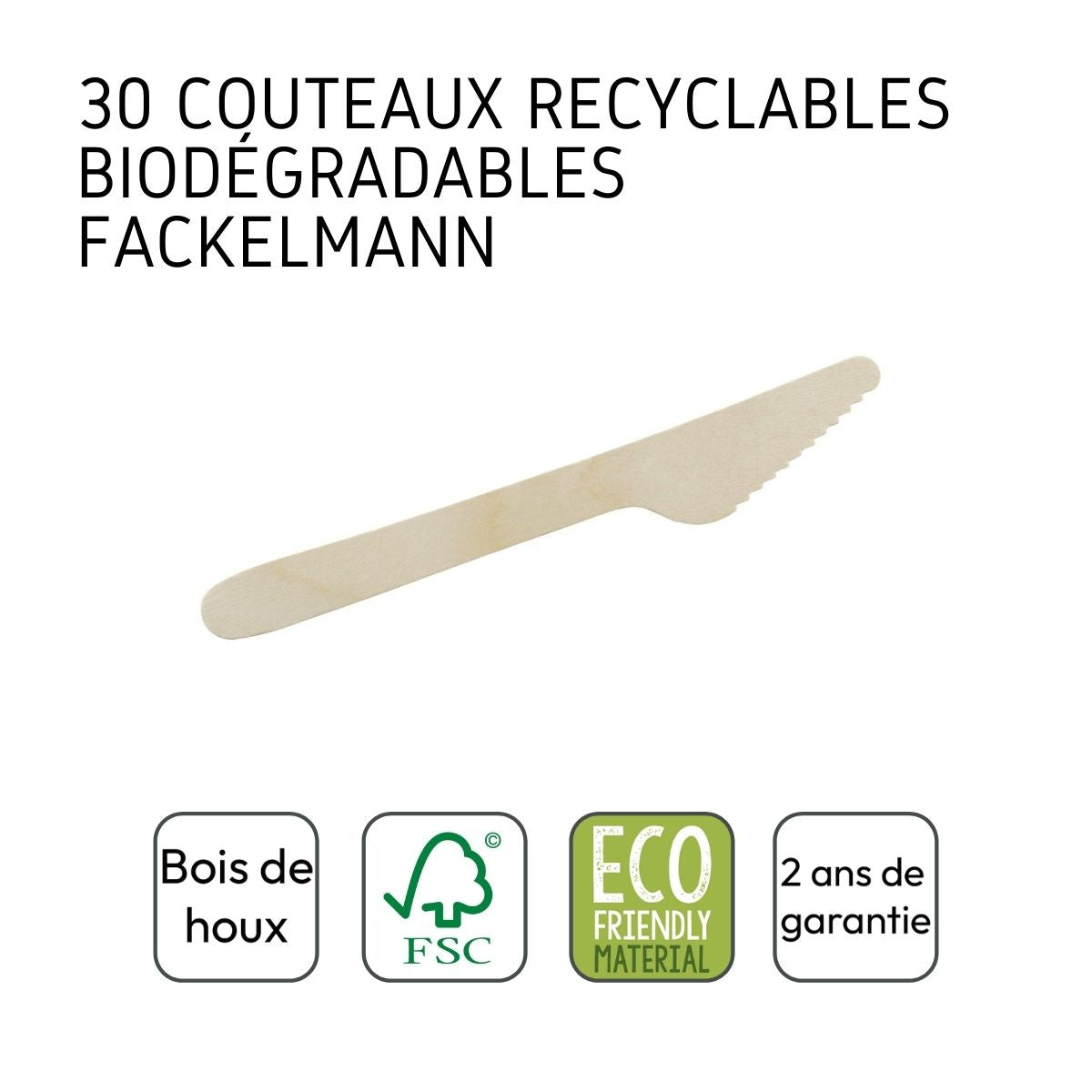 Ensemble de 60 Couteaux en bois jetables  Move Fackelmann - Mathon - 4