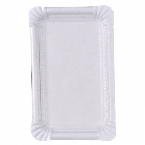 Assiette rectangulaire en carton recyclé blanc 17,5 x 11 cm - 250 unités FirstPack - Mathon