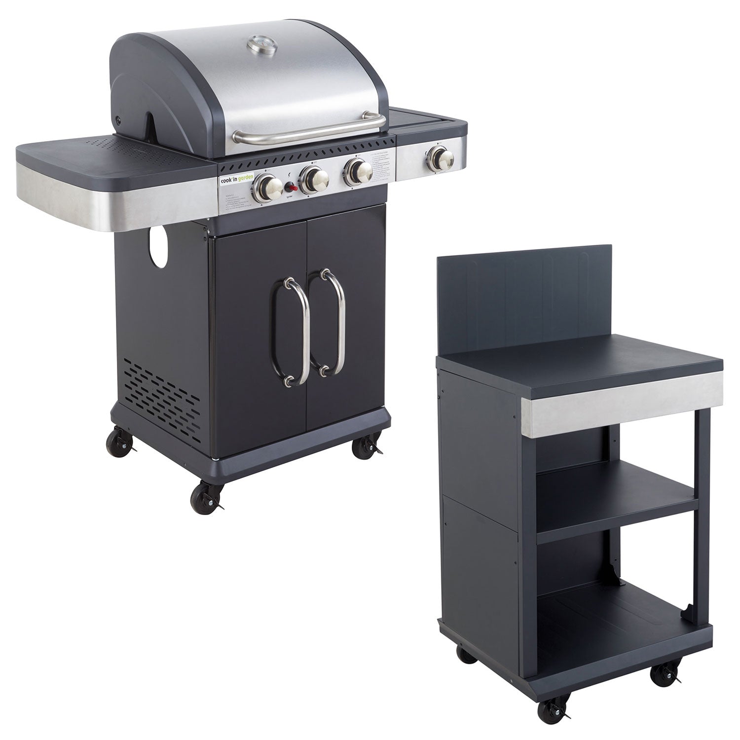 Barbecue au gaz FIDGI 3 avec desserte Cook