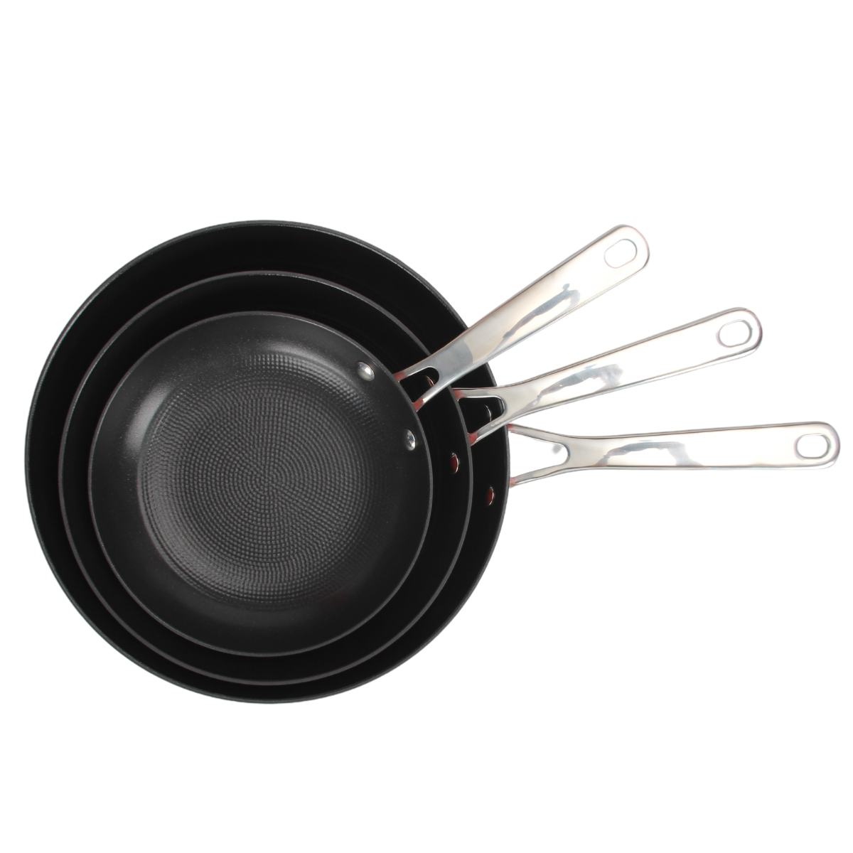 Set de 3 poêles noir 20/24/28cm - "AirIron" Laguiole Cuisson - Mathon - 3