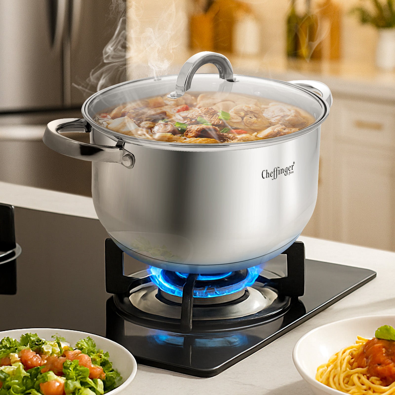 Marmite Inox avec Couvercle Cheffinger - Mathon - 2