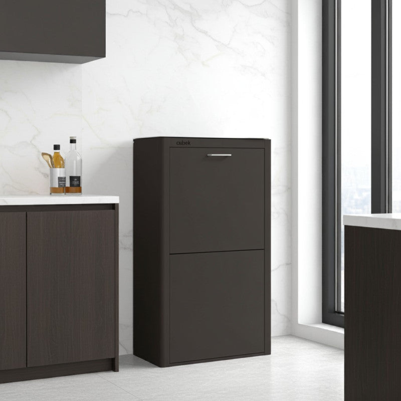 Poubelle cuisine de tri sélectif CUBEK, 4 compartiments de 20 litres, Noir Don Hierro - Mathon - 2