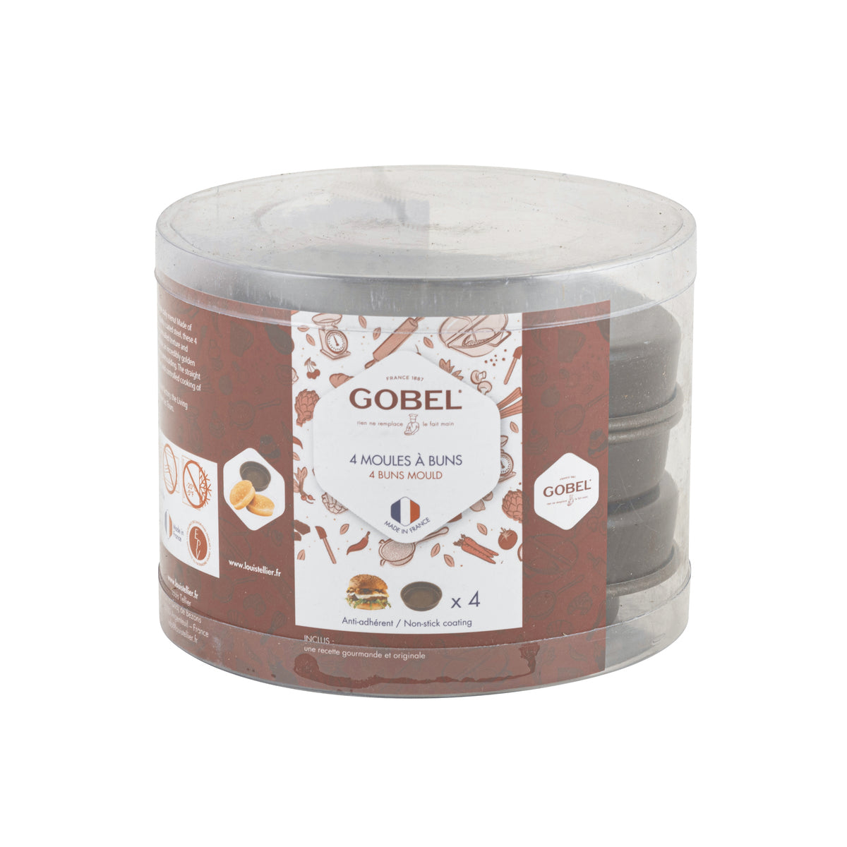 Boîte de 4 moules à pains burger 210910 Gobel - Mathon - 1