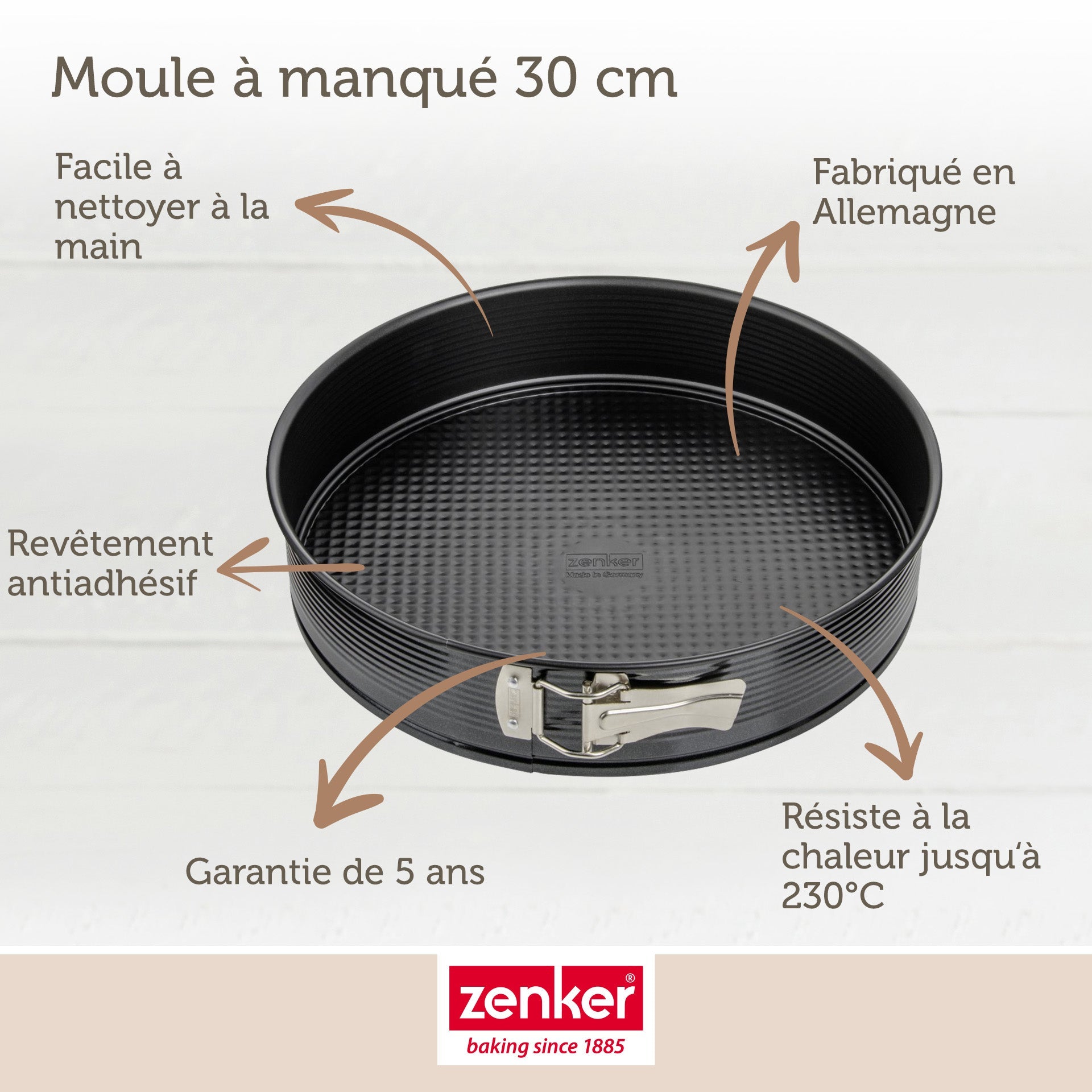 Ensemble de 2 Moules à manqué à charnière 30 cm Zenker Black Metallic Zenker - Mathon - 3